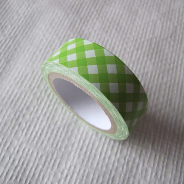 ruban adhésif en papier paper tape vert blanc motifs losanges