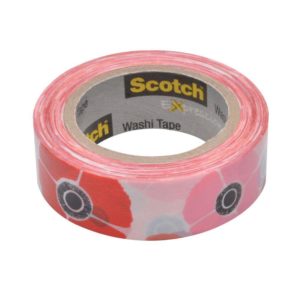 waski tape scotch fleurs rouges