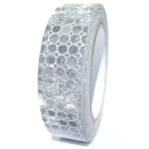 fabric tape gris argente paillette ruban tissu adhésif