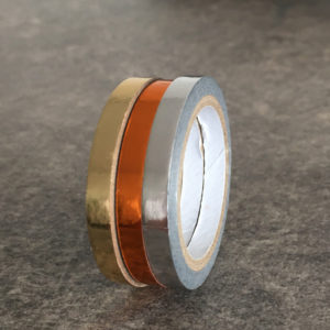 washi tape brillant argent doré orange