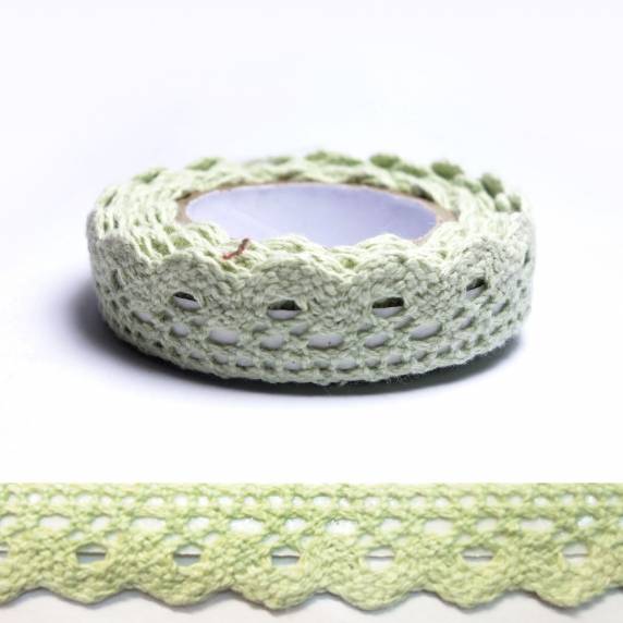 fabric tape vert dentelle